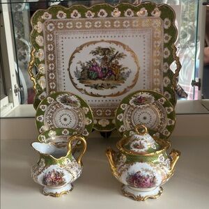 Richard Klemm, Dresden, Germany porcelain China serving set.